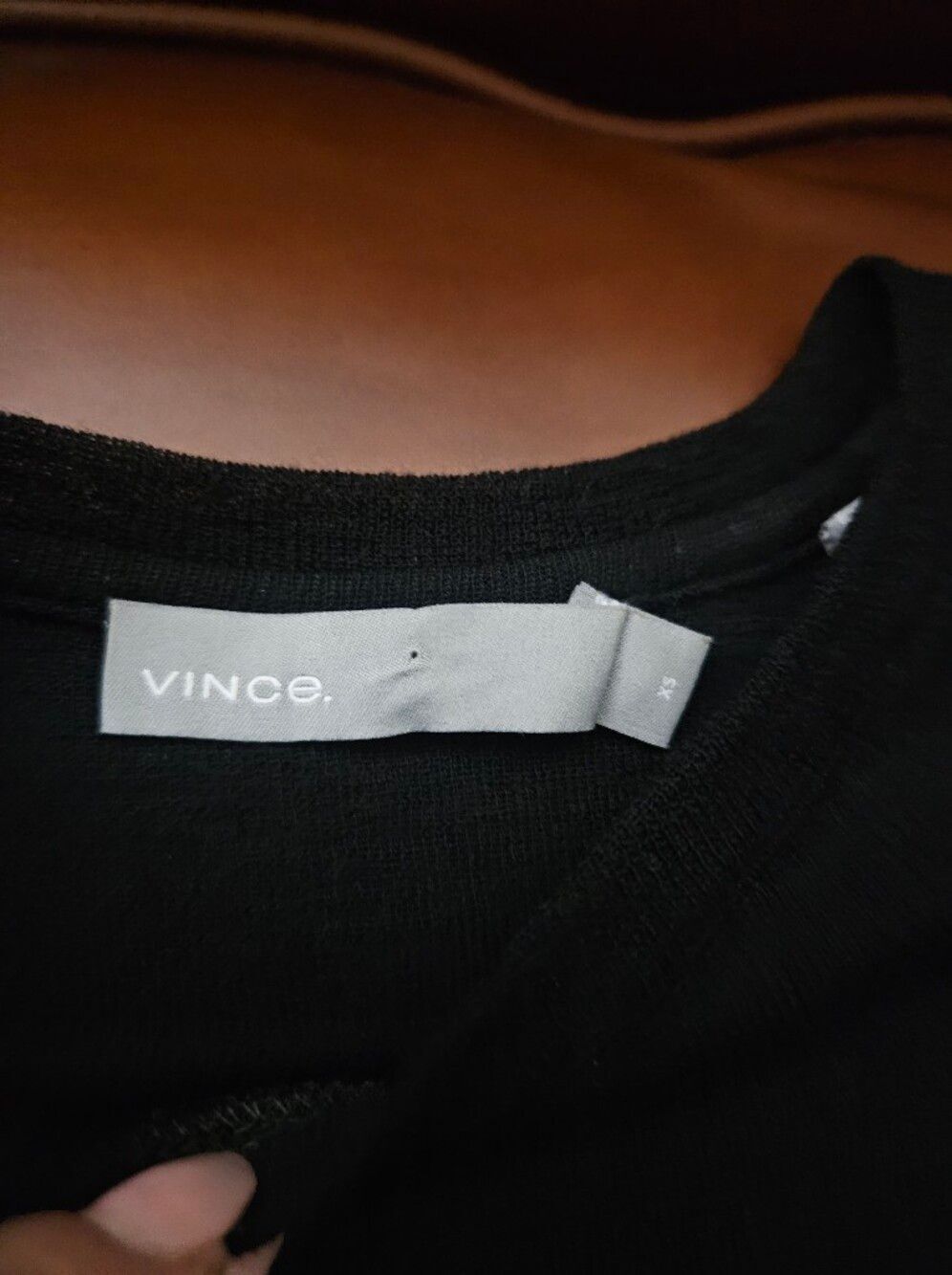 Vince Black Crewneck Wool Top Quarter Sleeve XS - Picture 3 of 5